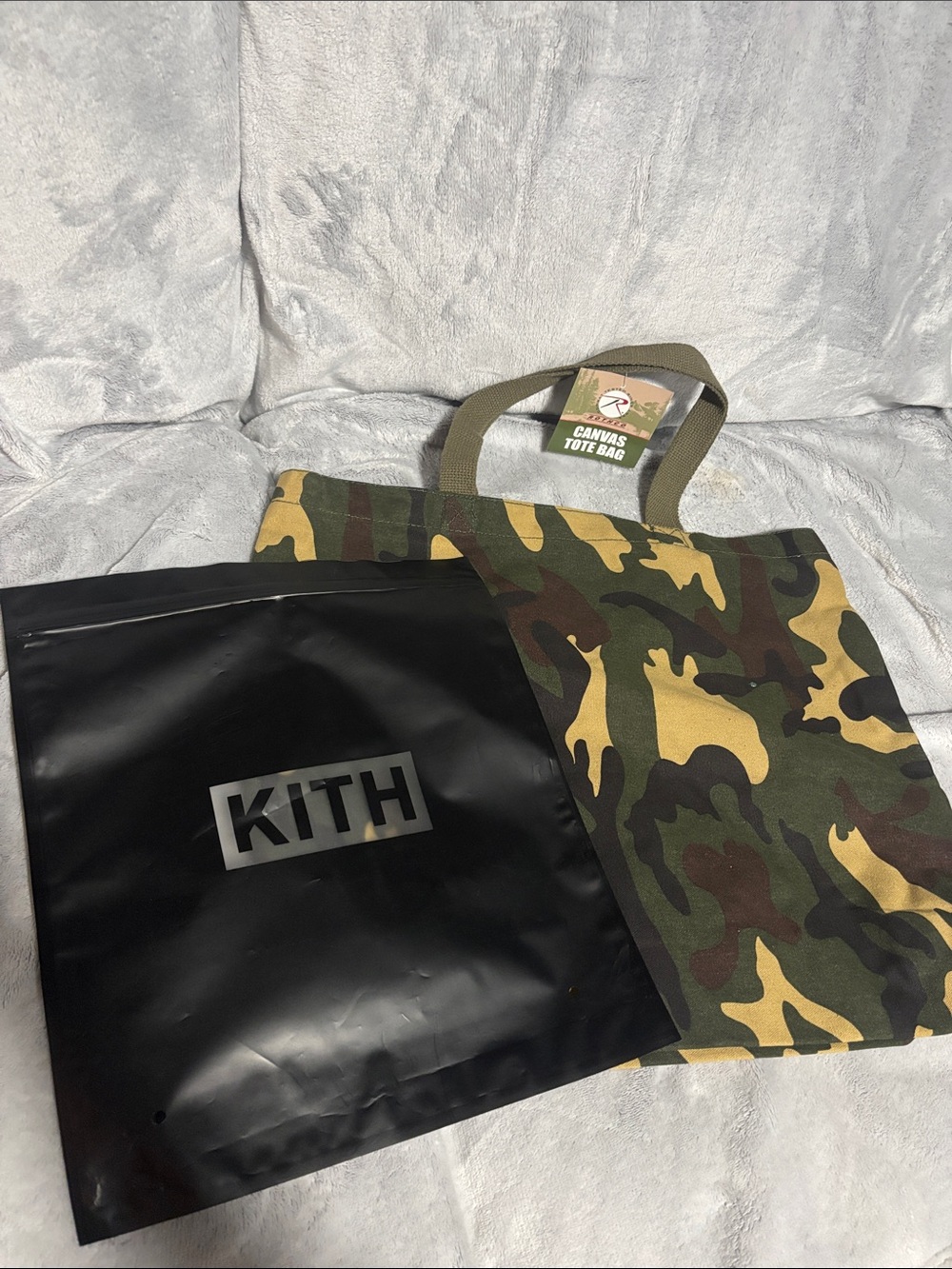 Kith x  Camouflage Canvas Duffel Tote - Green, Brown, Black & Carry case